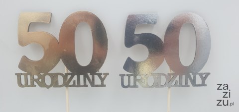 Cyfra na piku 3szt metalizowane 50 złoto/srebro Cyfra na piku 3szt metalizowane 50 złoto/srebro