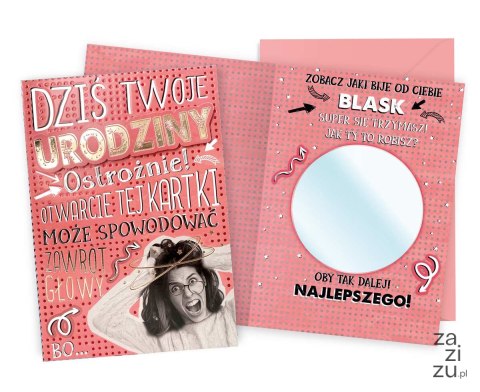 Karnet damski LUSTERKO URODZINY DK-957 Karnet damski LUSTERKO URODZINY DK-957