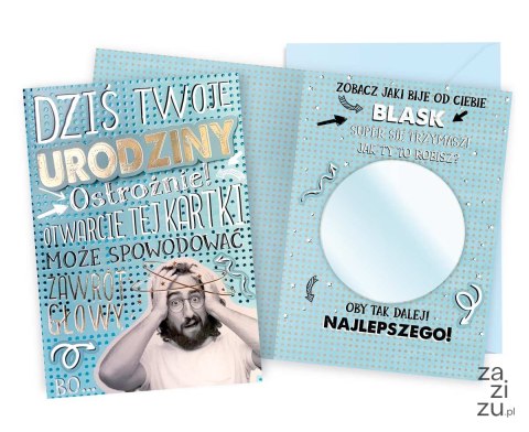 Karnet męski LUSTERKO URODZINY DK-958 Karnet męski LUSTERKO URODZINY DK-958