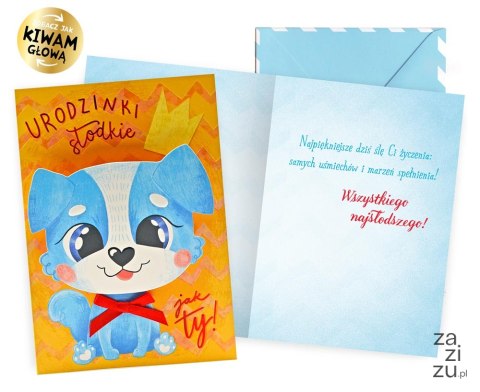 Karnet urodziny dziecięce piesek | DK-1029 Karnet urodziny dziecięce piesek | DK-1029