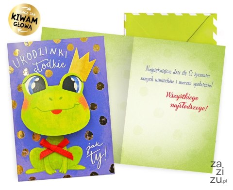 Karnet urodziny dziecięce żabka | DK-1031