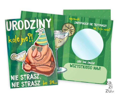 Karnet urodziny nie strasz, nie strasz, lusterko DK-959 Karnet urodziny nie strasz, nie strasz, lusterko DK-959