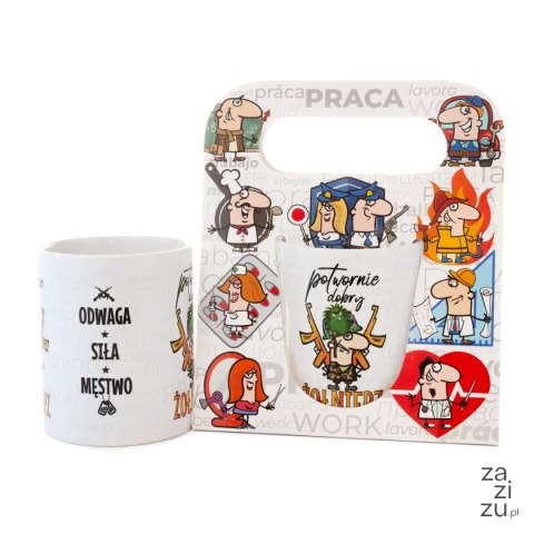 Kubek ceramiczny w ozdobnym opakowaniu z napisem "Potwornie dobry żołnierz" - żołnierz Kubek ceramiczny w ozdobnym opakowaniu z napisem "Potwornie dobry żołnierz" - żołnierz