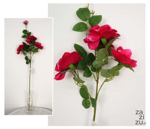 Kwiat 10szt RÓŻA 4 ramiona 90 cm CZERWONA 10szt KDS-150A Kwiat 10szt RÓŻA 4 ramiona 90 cm CZERWONA 10szt KDS-150A