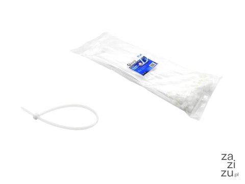 Opaski zaciskowe nylonowe białe trytytki 120x4.8mm UV 100szt. Opaski zaciskowe nylonowe białe trytytki 120x4.8mm UV 100szt.