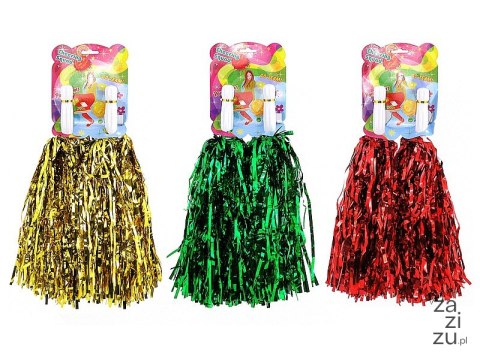 Pompony cheerleaderki 10kpl x 2szt. plastikowe rączki błyszczące paski, mix kolorów 17x14cm Pompony cheerleaderki 10kpl x 2szt. plastikowe rączki błyszczące paski, mix kolorów 17x14cm