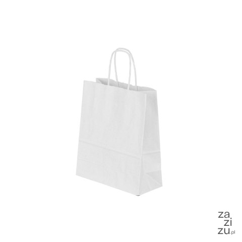 Torby papierowe 90g 24x11xH31 białe skręcany uchwyt 25szt. | 15-21 Torby papierowe 90g 24x11xH31 białe skręcany uchwyt 25szt. | 15-21