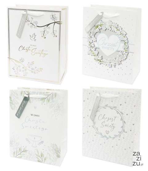 Torebka prezentowa 12szt. CHRZEST 12,8 x 17,9 x 8 cm QPS-064 Torebka prezentowa 12szt. CHRZEST 12,8 x 17,9 x 8 cm QPS-064