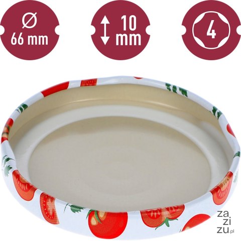 Zakrętka fi 66/4 w pomidory 10szt. Zakrętka fi 66/4 w pomidory 10szt.