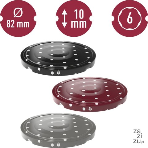 Zakrętka fi 82/6 kropki mix 10szt. Zakrętka fi 82/6 kropki mix 10szt.