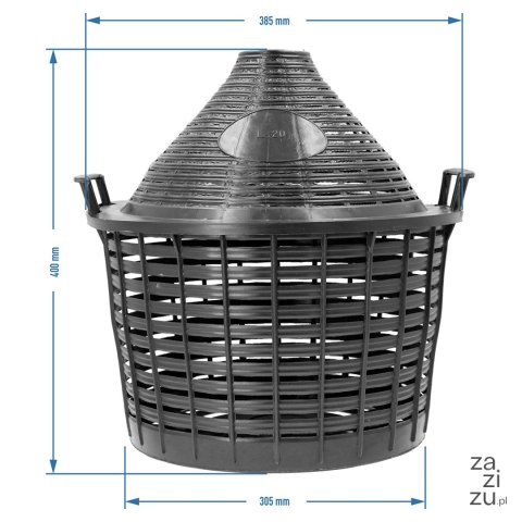 Balon do wina 20l w koszu plastikowym | 644020 Balon do wina 20l w koszu plastikowym | 644020