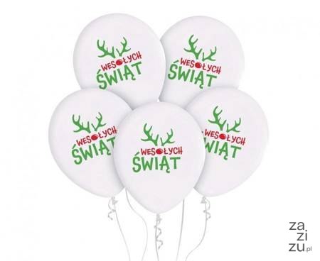 Balony 5szt WESOŁYCH ŚWIĄT Z ROGAMI GZ-WSW5 Balony 5szt WESOŁYCH ŚWIĄT Z ROGAMI GZ-WSW5