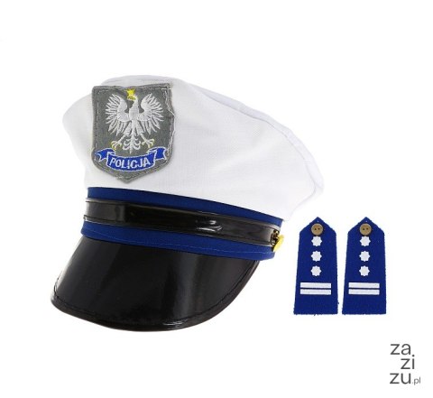 Czapka POLICJANTA z pagonami rozmiar S Czapka POLICJANTA z pagonami rozmiar S