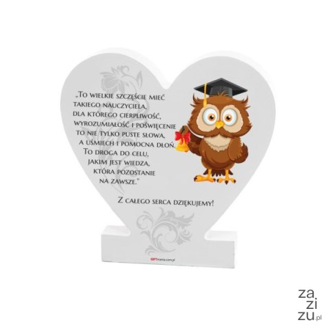 Drewniana tabliczka serce z podstawką wzbogacona lakierem UV z napisem "To wielkie szczęście mieć..." Drewniana tabliczka serce z podstawką wzbogacona lakierem UV z napisem "To wielkie szczęście mieć..."