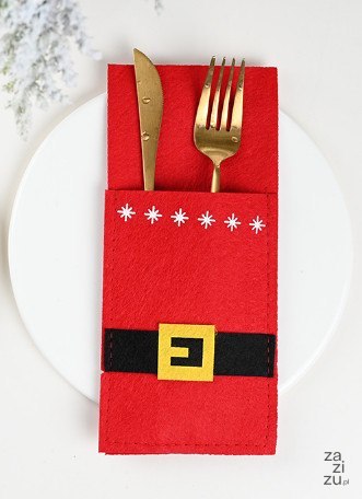 Etui filcowe na sztućce czerwone Bożonarodzeniowe 22,5x10 cm NT1434 Etui filcowe na sztućce czerwone Bożonarodzeniowe 22,5x10 cm NT1434