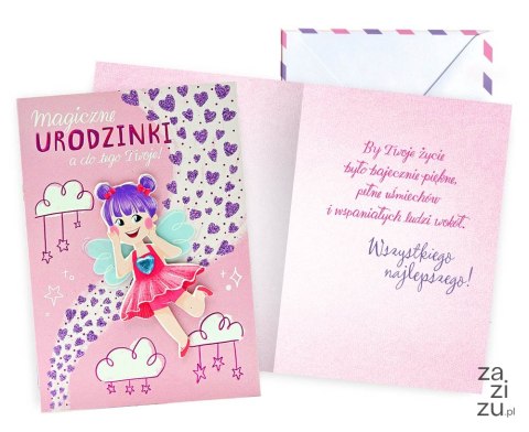 Karnet Urodziny dziecięce wróżka | DK-1032 Karnet Urodziny dziecięce wróżka | DK-1032