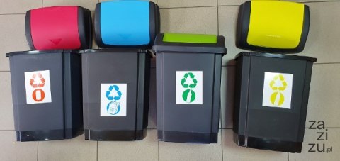 Kosz uchylny do segregacji śmieci 25l pojemnik żółty | 1341 Kosz uchylny do segregacji śmieci 25l pojemnik żółty | 1341