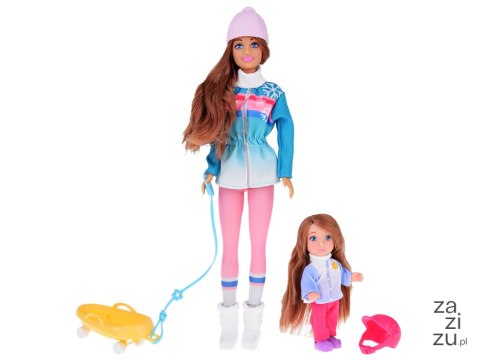 Lalka 30cm i laleczka 12cm na sankach zimowe sporty Anlily | ZA4765 Lalka 30cm i laleczka 12cm na sankach zimowe sporty Anlily | ZA4765