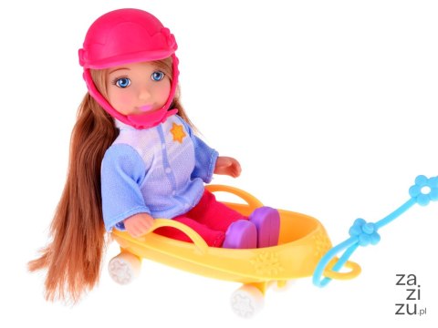 Lalka 30cm i laleczka 12cm na sankach zimowe sporty Anlily | ZA4765 Lalka 30cm i laleczka 12cm na sankach zimowe sporty Anlily | ZA4765
