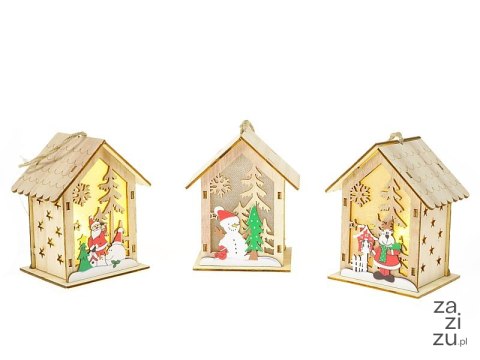 Lampka ledowa z motywem świątecznym domek 21x7x8cm Lampka ledowa z motywem świątecznym domek 21x7x8cm