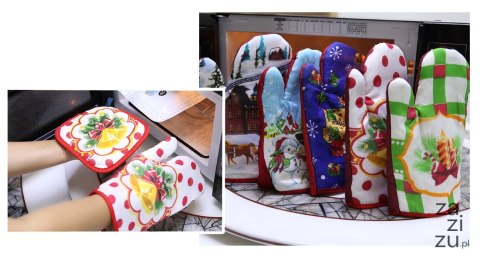 Rękawica kuchenna + łapka ŚWIĄTECZNY WZÓR mix 24x14 cm, 16 cm NT1448 Rękawica kuchenna + łapka ŚWIĄTECZNY WZÓR mix 24x14 cm, 16 cm NT1448