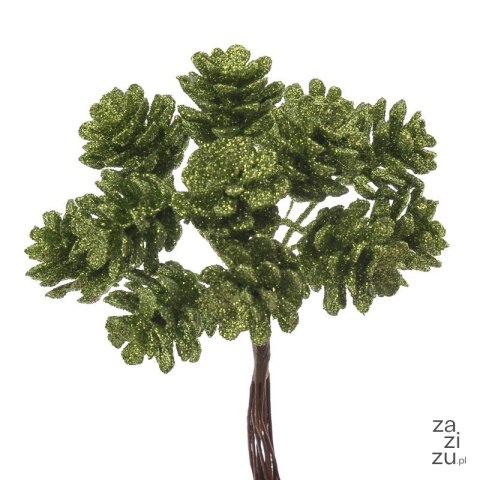 Szyszka na piku 10cm, 12pęcz. x 12szt. ZIELONA QXL8273_09 Szyszka na piku 10cm, 12pęcz. x 12szt. ZIELONA QXL8273_09
