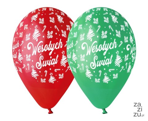 Balony 5szt. WESOŁYCH ŚWIĄT GS120/WS Balony 5szt. WESOŁYCH ŚWIĄT GS120/WS