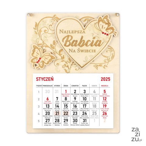Kalendarz 2025 Najlepsza Babcia na świecie Kalendarz 2025 Najlepsza Babcia na świecie