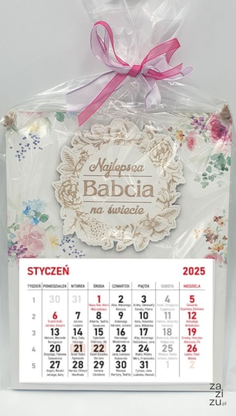 Kalendarz 2025 Najlepsza Babcia na świecie Kalendarz 2025 Najlepsza Babcia na świecie