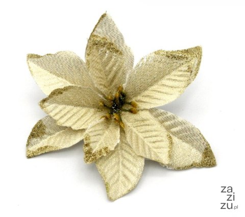 Kwiat sztuczny 10szt. gwiazda betlejemska - POINSECJA 14 cm ZŁOTA XVV-102D Kwiat sztuczny 10szt. gwiazda betlejemska - POINSECJA 14 cm ZŁOTA XVV-102D