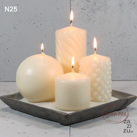 Świeca klasyczna walec kremowa 70/100mm | W70100N25 Świeca klasyczna walec kremowa 70/100mm | W70100N25