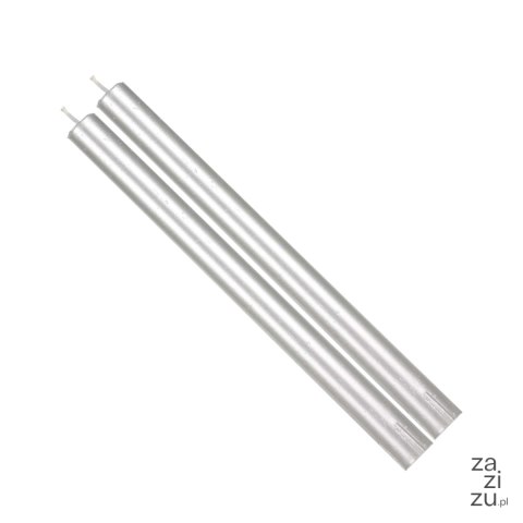 Świeca rustykalna stołowa srebrna 250/22mm 2szt. | RSTO25LA2 Świeca rustykalna stołowa srebrna 250/22mm 2szt. | RSTO25LA2