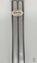 Świeca rustykalna stołowa srebrna 250/22mm 2szt. | RSTO25LA2