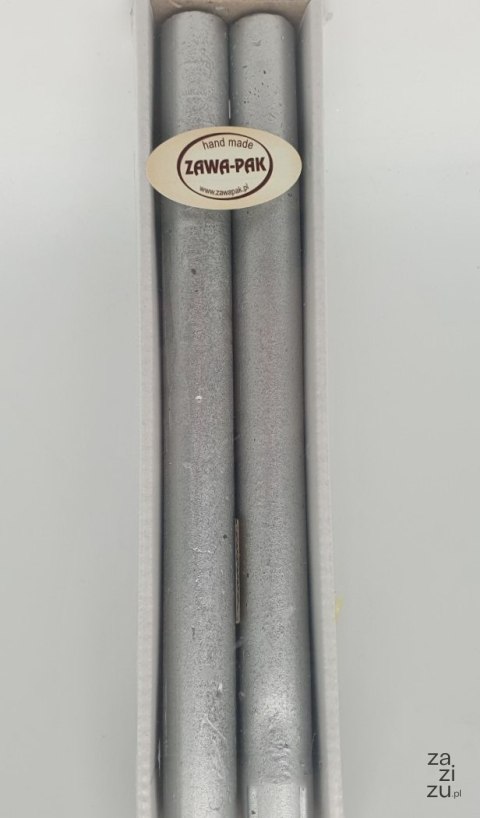 Świeca rustykalna stołowa srebrna 250/22mm 2szt. | RSTO25LA2 Świeca rustykalna stołowa srebrna 250/22mm 2szt. | RSTO25LA2