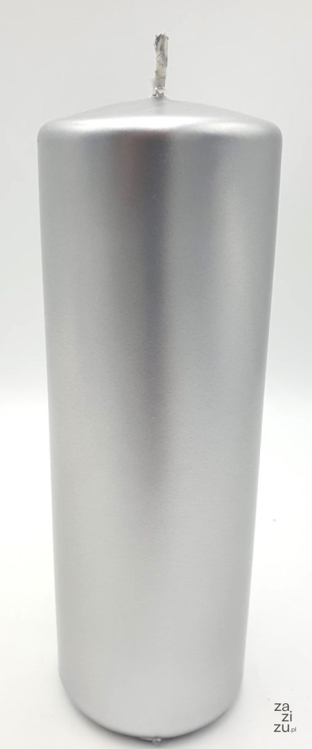 Świeca walec metalizowana srebrna 70/200mm | L2 W70200MET Świeca walec metalizowana srebrna 70/200mm | L2 W70200MET