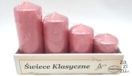 Świece walec różowe 4szt. 11-7cm | L39 SET50/4