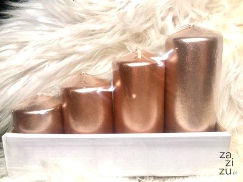 Świece walec różowe złoto 4szt. 11-7cm | L36 SET50/4 Świece walec różowe złoto 4szt. 11-7cm | L36 SET50/4