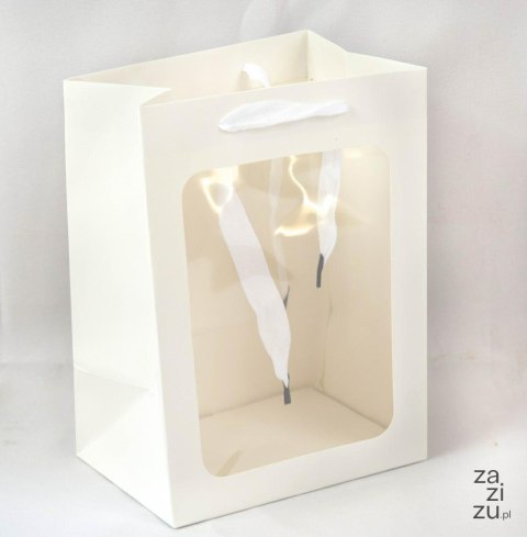 Torba papierowa biała 12szt. 18x25cm | 0582 Torba papierowa biała 12szt. 18x25cm | 0582