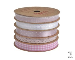 Wstążki ozdobne 1cm x 5m 4sztuki i 0,7cm x 3m, 1sztuka 5szt. YXR-PL1722_05