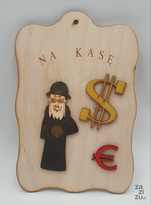Deska drewniana sklejka '' ŻYD NA KASĘ '' 21 x 14 cm. Deska drewniana sklejka '' ŻYD NA KASĘ '' 21 x 14 cm.