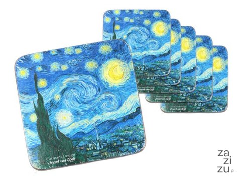 Komplet 6 podkładek korkowych - V. van Gogh, Gwiaździsta Noc | 830-0005 Komplet 6 podkładek korkowych - V. van Gogh, Gwiaździsta Noc | 830-0005