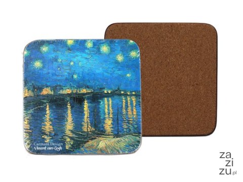 Komplet 6 podkładek korkowych - V. van Gogh, Gwiaździsta Noc nad Rodanem | 830-0006 Komplet 6 podkładek korkowych - V. van Gogh, Gwiaździsta Noc nad Rodanem | 830-0006