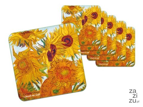 Komplet 6 podkładek korkowych - V. van Gogh, Słoneczniki CARMANI | 830-0002 Komplet 6 podkładek korkowych - V. van Gogh, Słoneczniki CARMANI | 830-0002