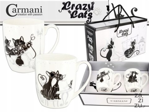 Kubki porcelanowe 2szt. Czarne Koty Crazy Cats Carmani 017-2602 Kubki porcelanowe 2szt. Czarne Koty Crazy Cats Carmani 017-2602