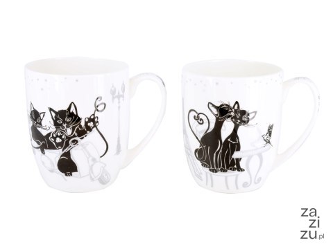Kubki porcelanowe 2szt. Czarne Koty Crazy Cats Carmani 017-2602 Kubki porcelanowe 2szt. Czarne Koty Crazy Cats Carmani 017-2602