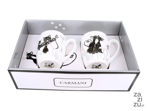 Kubki porcelanowe 2szt. Czarne Koty Crazy Cats Carmani 017-2602 Kubki porcelanowe 2szt. Czarne Koty Crazy Cats Carmani 017-2602