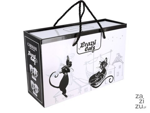 Kubki porcelanowe 2szt. Czarne Koty Crazy Cats Carmani 017-2602 Kubki porcelanowe 2szt. Czarne Koty Crazy Cats Carmani 017-2602