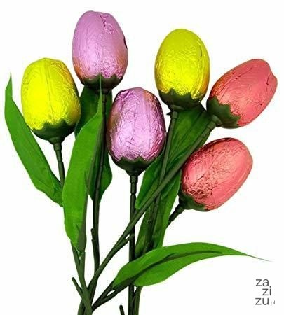 Kwiat Czekoladowy Tulipan w wazonie 16g x 18 szt Kwiat Czekoladowy Tulipan w wazonie 16g x 18 szt