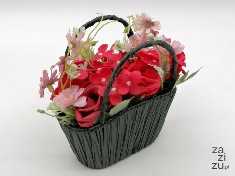 Kwiaty w koszyku 12x6x17cm Kwiaty w koszyku 12x6x17cm