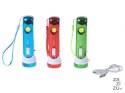 Latarka 13cm z ładowarką USB 3 tryby świecenia